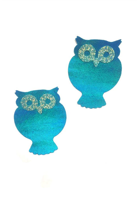 Peacock Blue Hoot Hoot Pasties - Coquetry Clothing