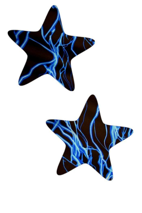 Blue Lightning Star Pasties - Coquetry Clothing