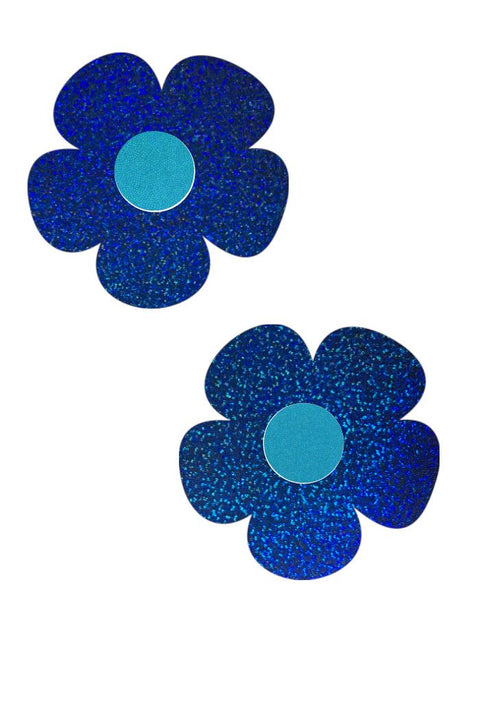 Blue Sparkly Daisy Pasties - Coquetry Clothing