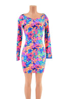 Boat Neck Bodycon Dress with Mesh Back - Coquetry Clothing