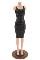 Bombshell Thin Strap Wiggle Tank Dress in Star Noir - Coquetry Clothing