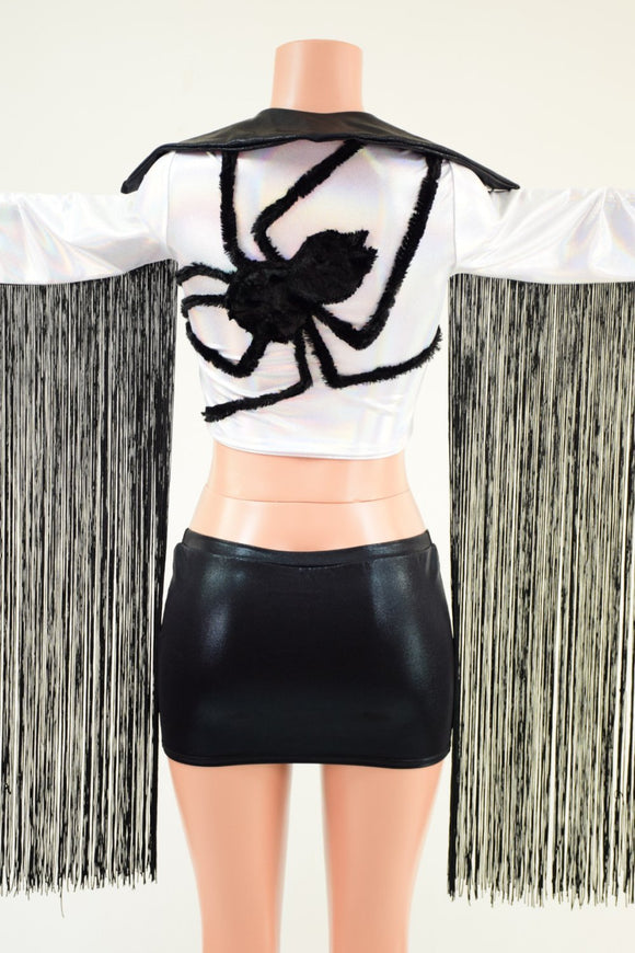 Boris the Spider Zipper Front Crop Jacket - Coquetry Clothing