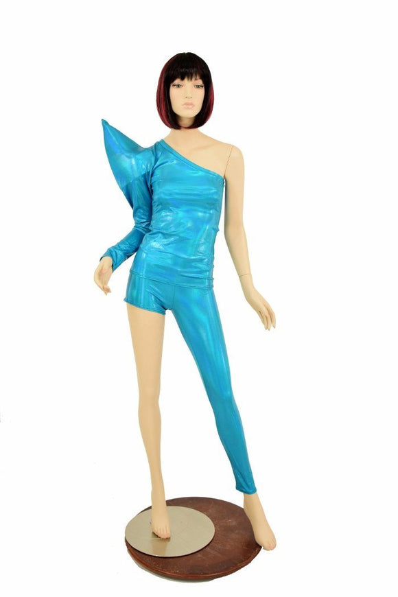 Bowie Inspired Peacock Blue Holographic Set - Coquetry Clothing