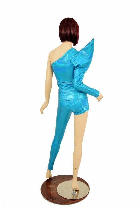 Bowie Inspired Peacock Blue Holographic Set - Coquetry Clothing