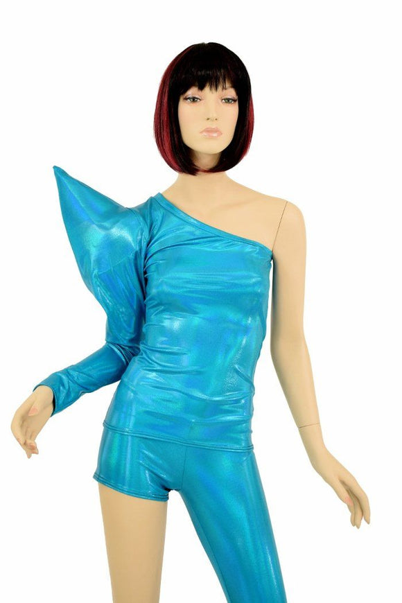 Bowie Inspired Peacock Blue Holographic Set - Coquetry Clothing