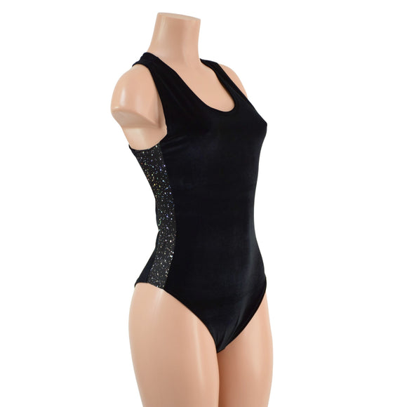 Brazilian Cut Racerback Romper with Side Panels and Back Zipper - Coquetry Clothing