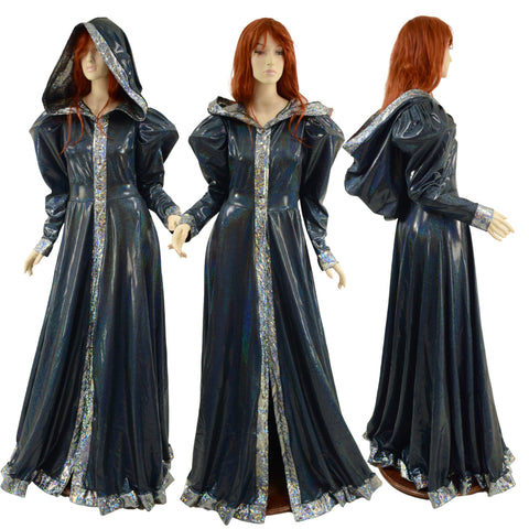 Open Front Breakaway Gown with Reaper Hood and Victoria Sleeves - Coquetry Clothing