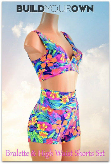 Build Your Own 2pc Bralette & High Waist Shorts Set - Coquetry Clothing