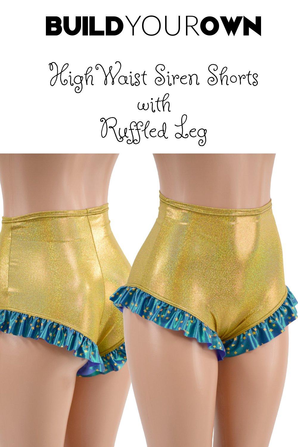 Build Your Own High Waist Siren Shorts with Ruffled Leg - Coquetry Clothing