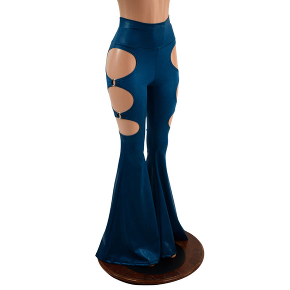 Build Your Own High Waist Solar Flares with Triple Cutouts and O - rings - Coquetry Clothing