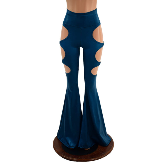 Build Your Own High Waist Solar Flares with Triple Cutouts and O - rings - Coquetry Clothing