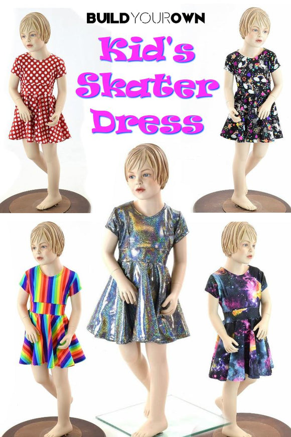 Build Your Own Kid's Cap Sleeve Skater Dress - Coquetry Clothing
