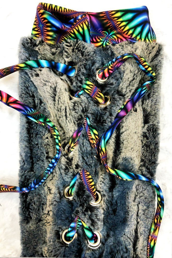 Build Your Own Lace Up Minky Leg Warmers - 4