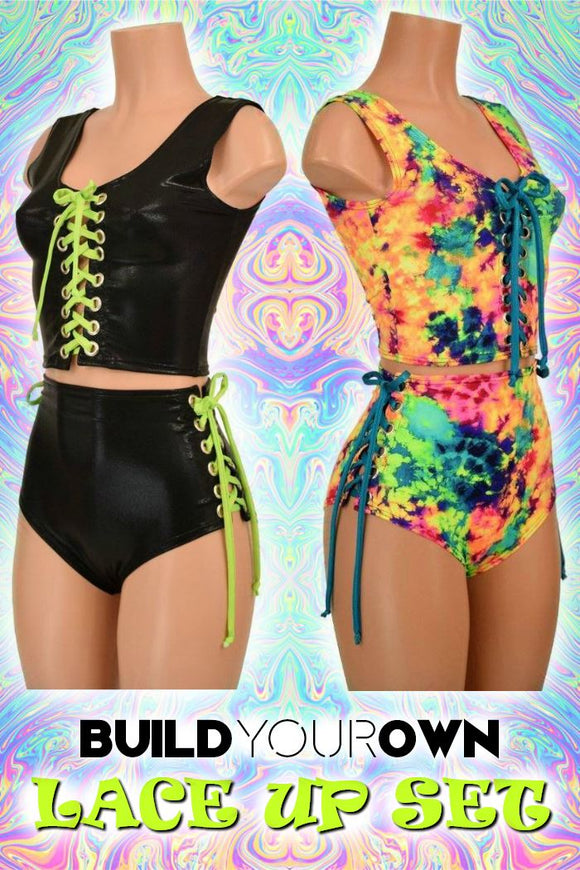 Build Your Own Lace Up Top & "Siren" Shorts Set - Coquetry Clothing