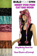 Build Your Own Minky Pom Pom Cat Ear Hood - 1