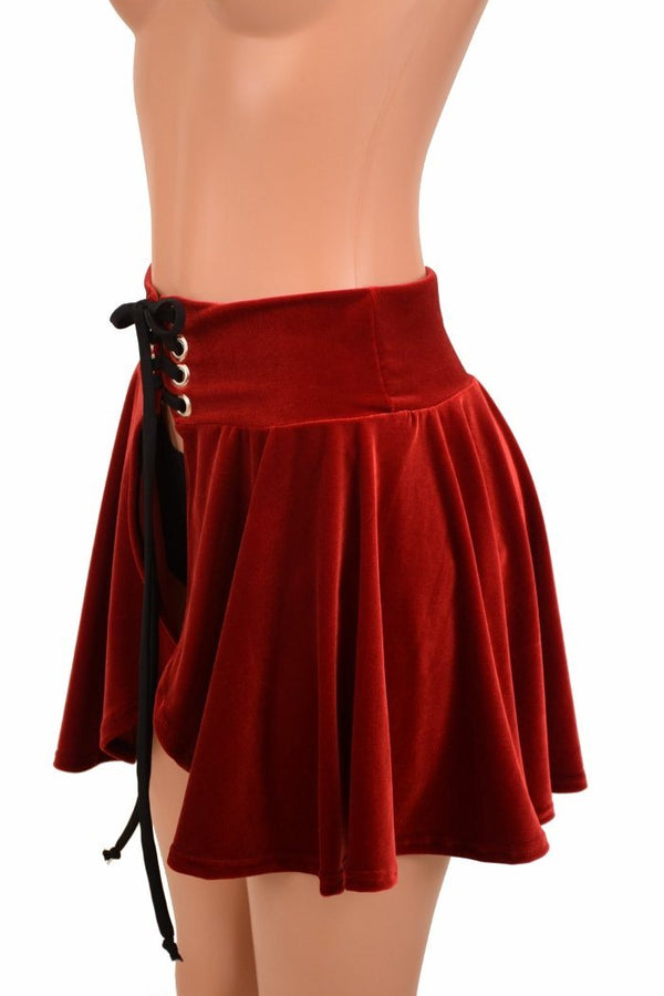 Build Your Own Open Front Lace Up Circle Cut Skirt - 5