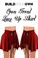 Build Your Own Open Front Lace Up Circle Cut Skirt - 1