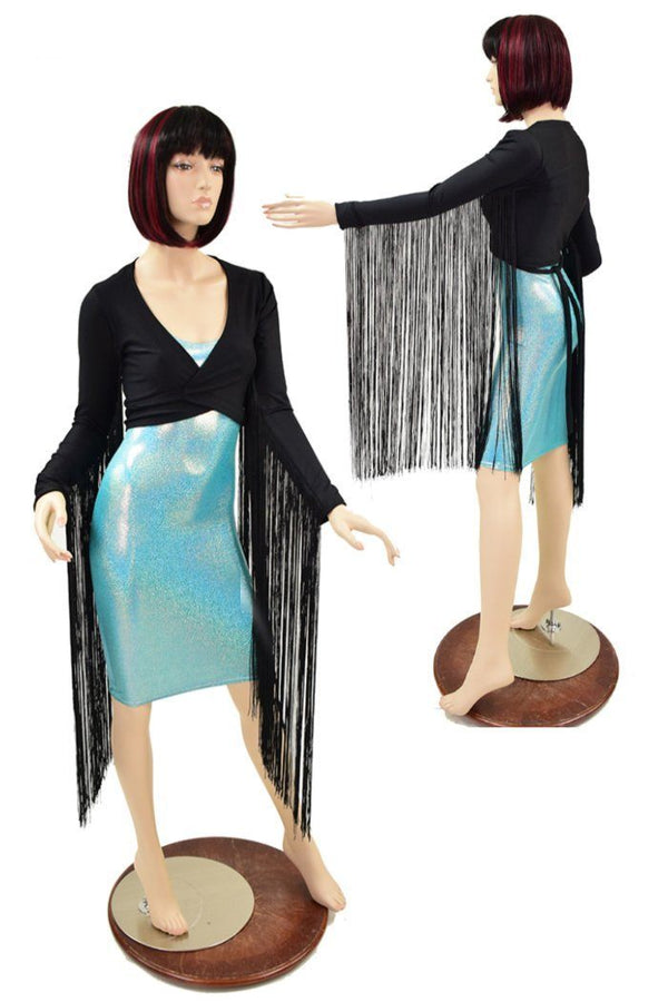 Build Your Own Wrap and Tie Crop Top with 30" Fringe - 2