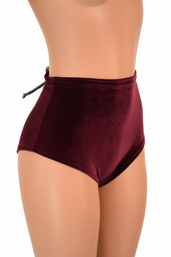 Burgundy Back Lace Up Siren Shorts - Coquetry Clothing