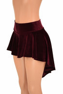 Burgundy Velvet Hi - Lo Mini Skirt - Coquetry Clothing