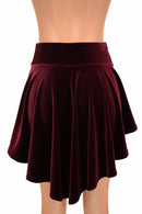 Burgundy Velvet Hi - Lo Mini Skirt - Coquetry Clothing