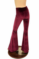 Burgundy Velvet High Waist Solar Flares - Coquetry Clothing