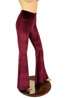 Burgundy Velvet High Waist Solar Flares - Coquetry Clothing