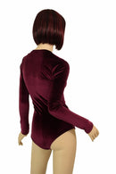 Burgundy Velvet Siren Cut Romper - Coquetry Clothing