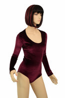 Burgundy Velvet Siren Cut Romper - Coquetry Clothing