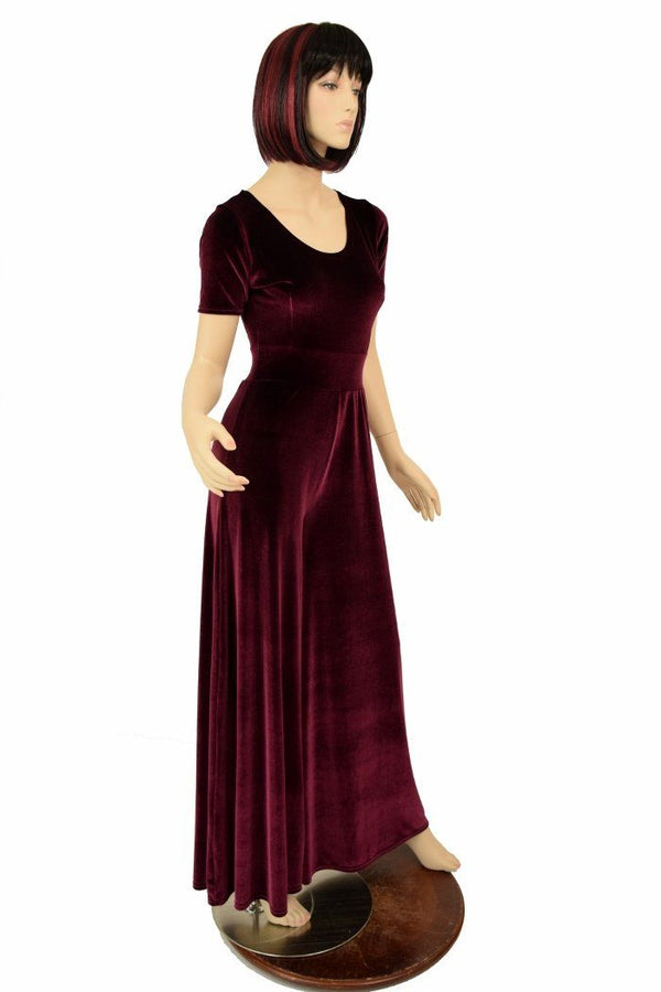Burgundy Velvet Wide Leg Jumpsuit - 3