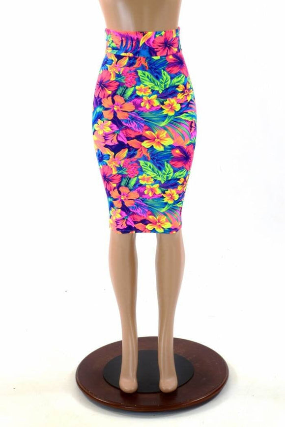 Tahitian Floral Pencil Skirt - Coquetry Clothing