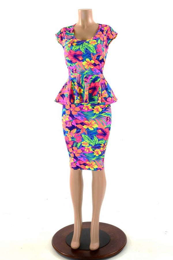 Tahitian Floral Peplum & Skirt Set | Coquetry Clothing