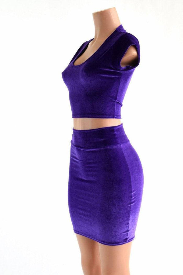 Cap Sleeve Crop & Bodycon Skirt Set - 3