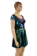 Cap Sleeve Pocket Skater Dress in Scarab - Coquetry Clothing