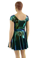 Cap Sleeve Pocket Skater Dress in Scarab - Coquetry Clothing