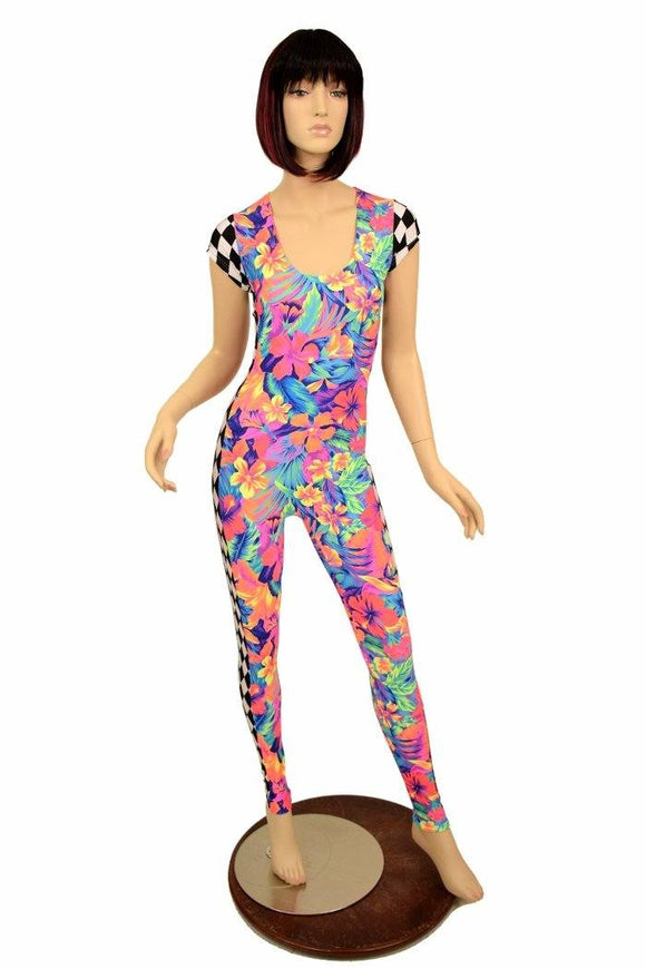 Cap Sleeve Side Panel Catsuit - Coquetry Clothing
