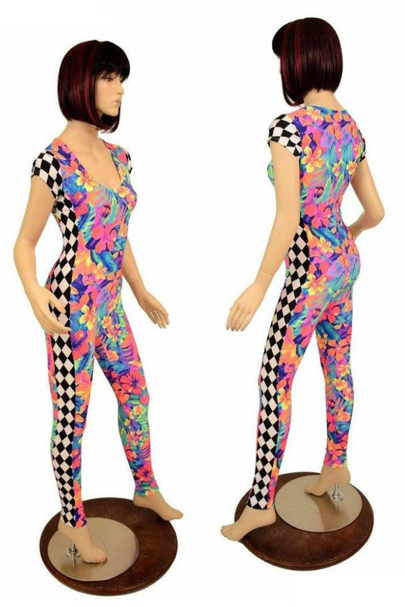 Cap Sleeve Side Panel Catsuit - Coquetry Clothing