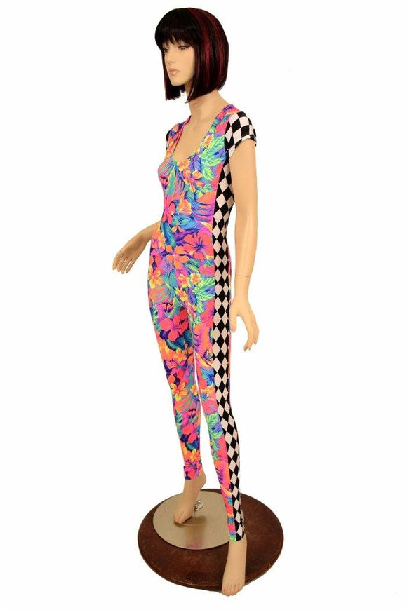 Cap Sleeve Side Panel Catsuit - Coquetry Clothing