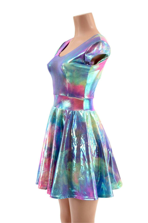 Cap Sleeve Skater Dress in Cotton Candy - Coquetry Clothing