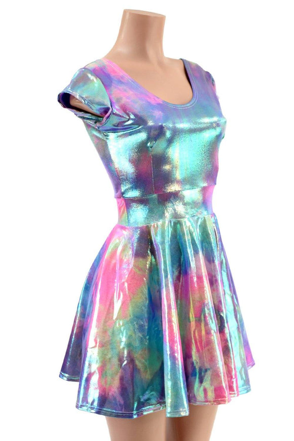 Cap Sleeve Skater Dress in Cotton Candy - Coquetry Clothing