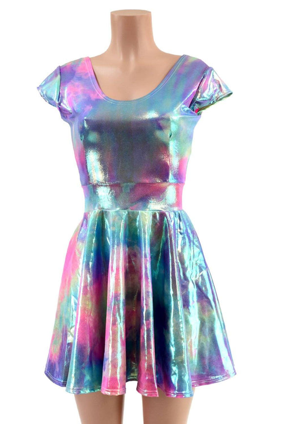 Cap Sleeve Skater Dress in Cotton Candy - Coquetry Clothing