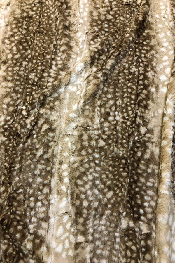Cappuccino Fawn Minky Faux Fur Fabric - 2