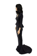 Cartoon Style Morticia Hobble Gown - Coquetry Clothing