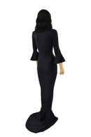 Cartoon Style Morticia Hobble Gown - Coquetry Clothing