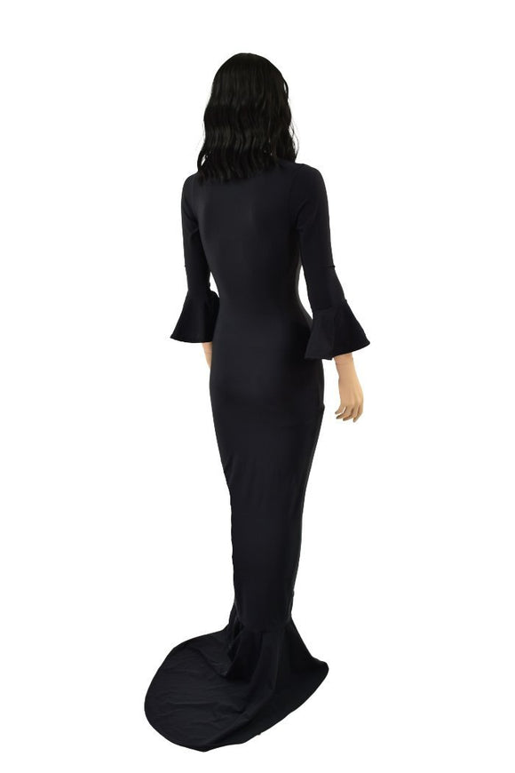 Cartoon Style Morticia Hobble Gown - Coquetry Clothing