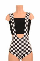 Check Print Suspender Romper - Coquetry Clothing