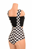 Check Print Suspender Romper - Coquetry Clothing