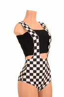 Check Print Suspender Romper - Coquetry Clothing