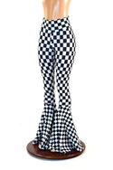 Checkered High Waist Bell Bottom Flares - 2