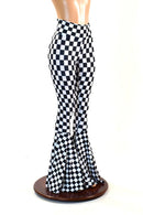 Checkered High Waist Bell Bottom Flares - Coquetry Clothing